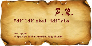 Pölöskei Mária névjegykártya