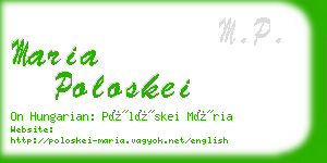 maria poloskei business card